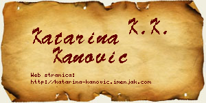 Katarina Kanović vizit kartica